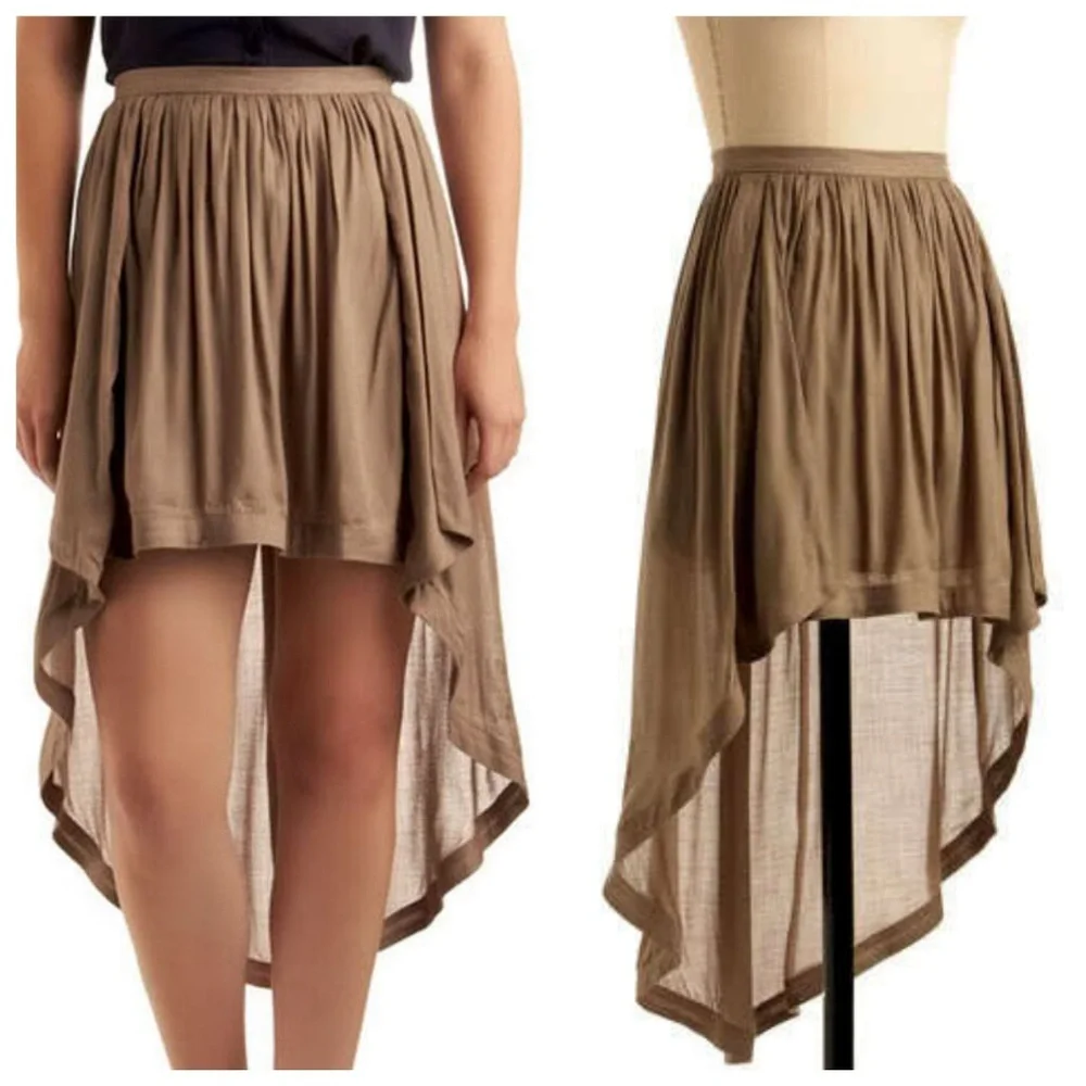 Modcloth Fawn High-Low Asymmetrical Skirt